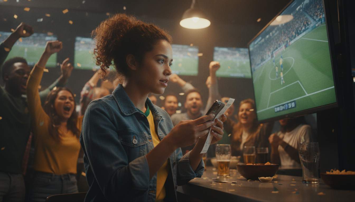 Apostas Esportivas Uma mulher brasileira apostando em esportes